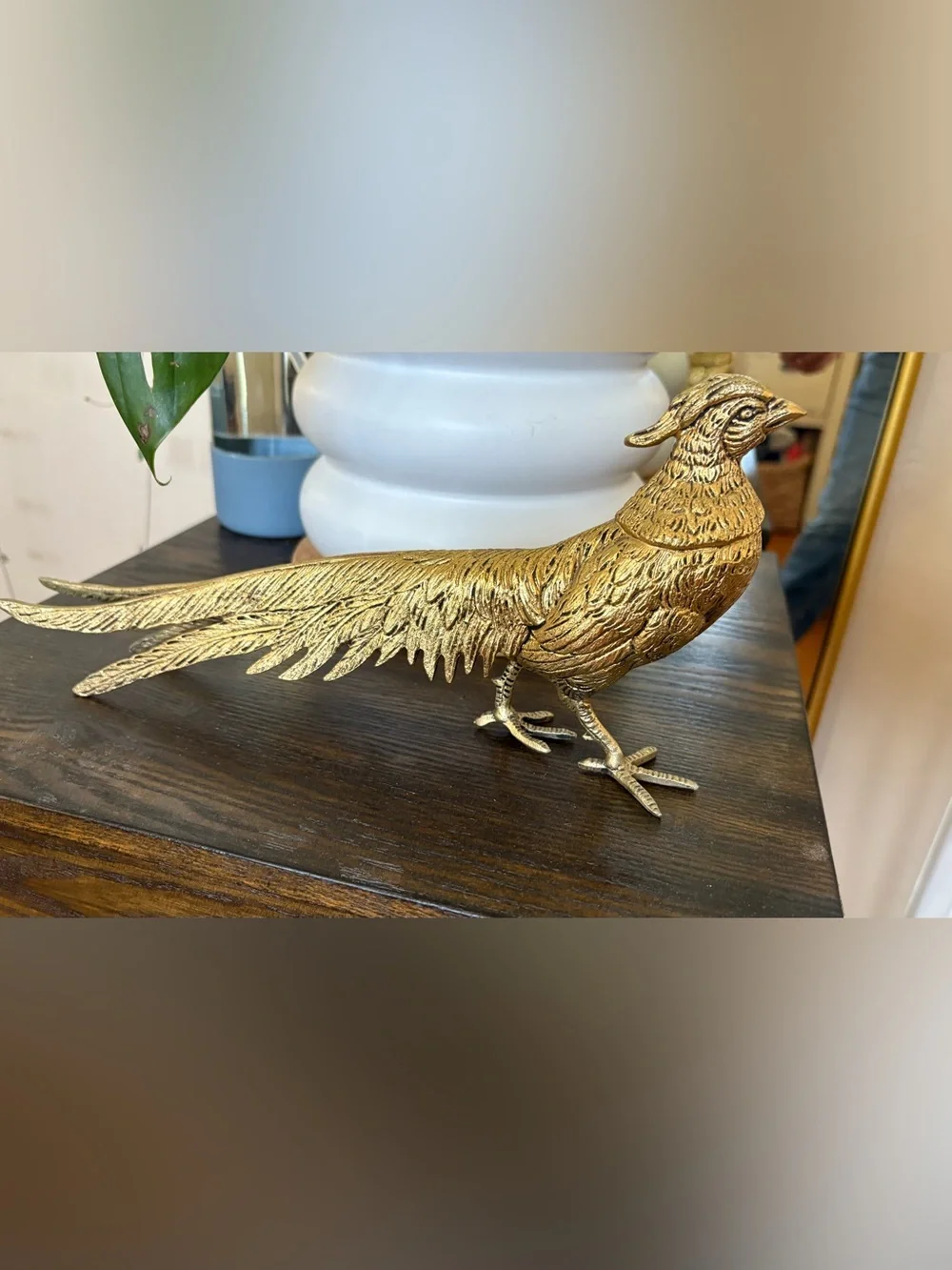 Vintage brass pheasant figurine.